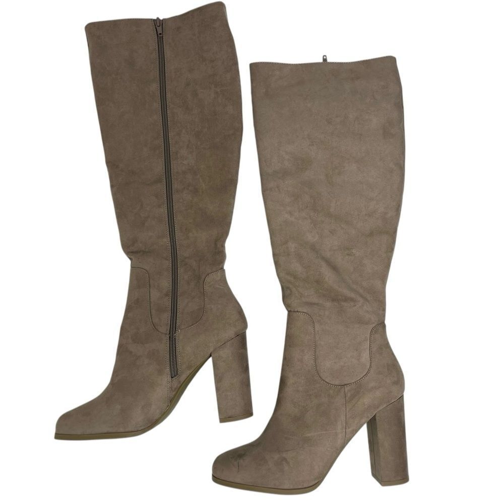 Madden Girl Klash Suede Dress Boots, size 9, Taupe